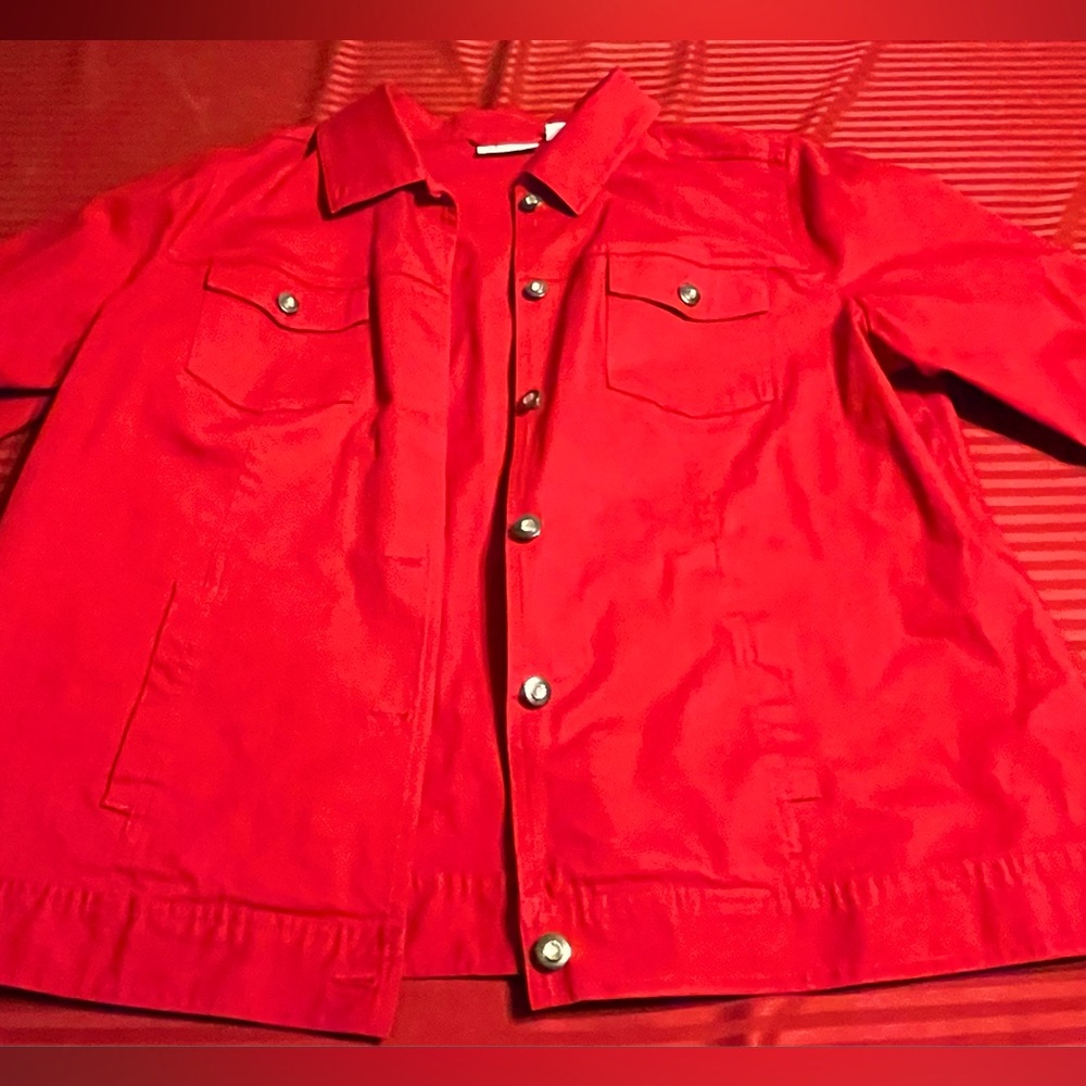 Pre-Owned Red Denim & Company Red Jean Jacket